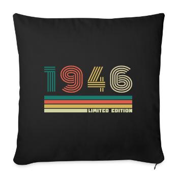 80 Years 1946 Vintage Retro Anniversary - Sofa pillowcase 17,3'' x 17,3'' (45 x 45 cm) - black - Front