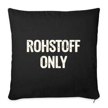 Lettrage de la matière première uniquement - Housse de coussin décorative 45 x 45 cm - noir - Devant