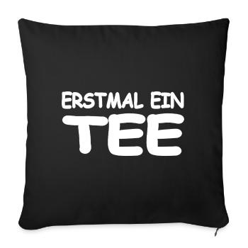 Thé - Housse de coussin décorative 45 x 45 cm - noir - Devant
