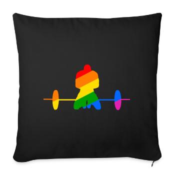 Cadeau d’haltérophilie coloré - Housse de coussin décorative 45 x 45 cm - noir - Devant