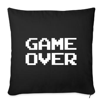 Pixel Game Over Rétro - Housse de coussin décorative 45 x 45 cm - noir - Devant