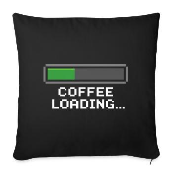 Kaffee Ladebalken Pixel - Sofakissenbezug 45 x 45 cm - Schwarz - Vorne