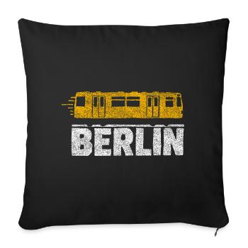 Berlin Tram Graphic - Sofa pillowcase 17,3'' x 17,3'' (45 x 45 cm) - black - Front