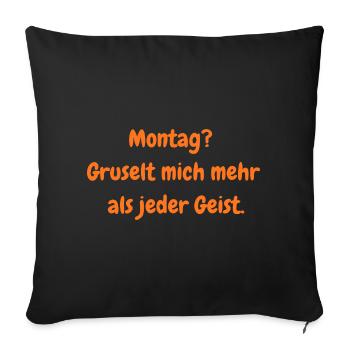 Monday Horror – Funny Halloween Saying - Sofa pillowcase 17,3'' x 17,3'' (45 x 45 cm) - black - Front