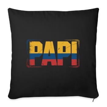 Daddy Colombia Flag – Gift for - Sofa pillowcase 17,3'' x 17,3'' (45 x 45 cm) - black - Front