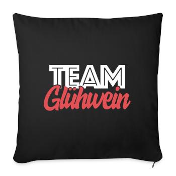 Équipe Vin chaud Marché de Noël Dicton de Noël - Housse de coussin décorative 45 x 45 cm - noir - Devant