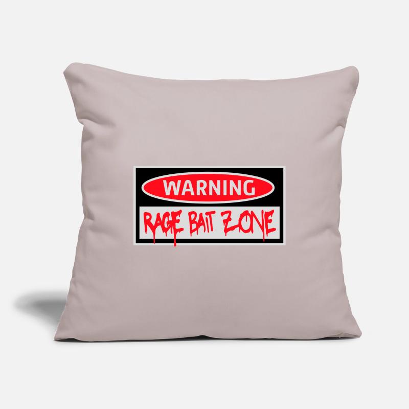 Warning Rage Bait Caution Zone Schild Spaß Warnung Sofakissenbezug 45 x 45 cm