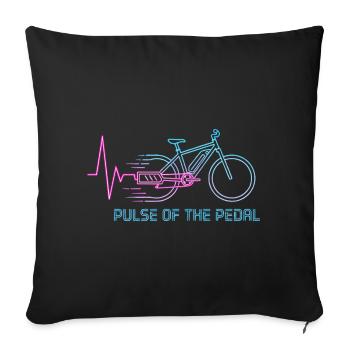 Neon Pulse Fahrradgrafik - Sofakissenbezug 45 x 45 cm - Schwarz - Vorne