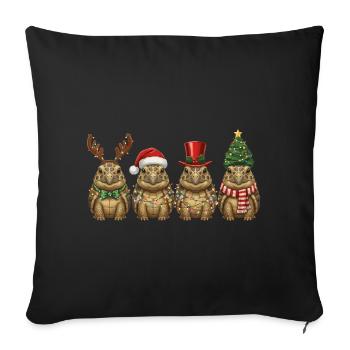 Lumière de Noël tortue grecque - Housse de coussin décorative 45 x 45 cm - noir - Devant