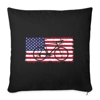 Cycling USA - Sofa pillowcase 17,3'' x 17,3'' (45 x 45 cm) - black - Front
