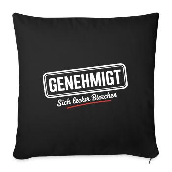 se permet de se faire plaisir bière alcoolisée bière de fête - Housse de coussin décorative 45 x 45 cm - noir - Devant