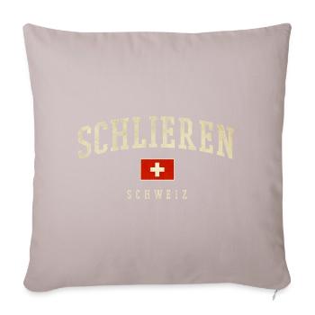 Schlieren Switzerland Vintage Font & Flag - Sofa pillowcase 17,3'' x 17,3'' (45 x 45 cm) - light taupe - Front