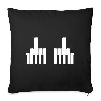 Piano Keys Middle Fingers - Sofa pillowcase 17,3'' x 17,3'' (45 x 45 cm) - black - Front