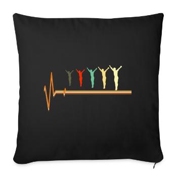 ECG de pulsation de plongeur Heartbeat Scaphand. - Housse de coussin décorative 45 x 45 cm - noir - Devant