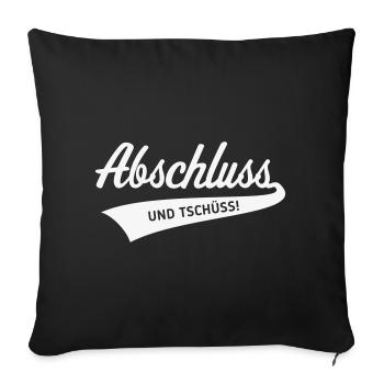 Conclusion – et au revoir ! (Remise des diplômes / Blanc) - Housse de coussin décorative 45 x 45 cm - noir - Devant