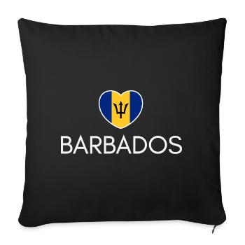Heart with Barbados flag, I love Barbados - Sofa pillowcase 17,3'' x 17,3'' (45 x 45 cm) - black - Front