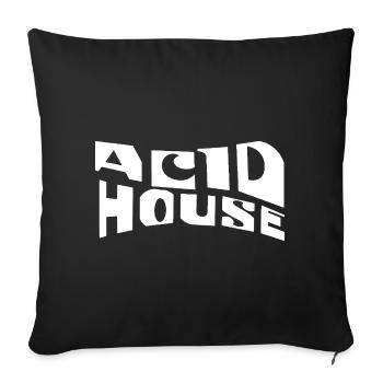 Acid House Retro Typography - Sofa pillowcase 17,3'' x 17,3'' (45 x 45 cm) - black - Front