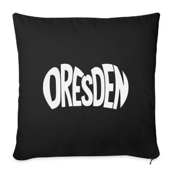 Lettrage Dresde - Housse de coussin décorative 45 x 45 cm - noir - Devant