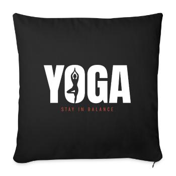Yoga Équilibre – Motivation pour rester en équilibre - Housse de coussin décorative 45 x 45 cm - noir - Devant