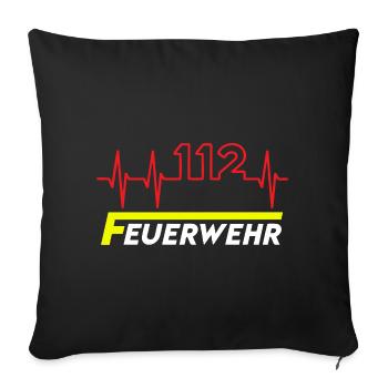 Feuewehr 112 - Sofakissenbezug 45 x 45 cm - Schwarz - Vorne