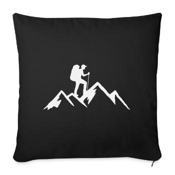 Hiking Alps Mountains Outdoor Hike Hiking - Sofa pillowcase 17,3'' x 17,3'' (45 x 45 cm) - black - Front