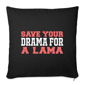 Épargne-toi du drame à un lama - Housse de coussin décorative 45 x 45 cm - noir - Devant