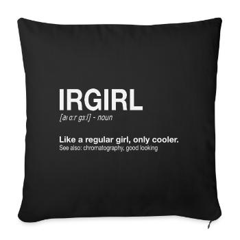 FTIR Infrared Spectroscopy Girl Chemistry - Sofa pillowcase 17,3'' x 17,3'' (45 x 45 cm) - black - Front