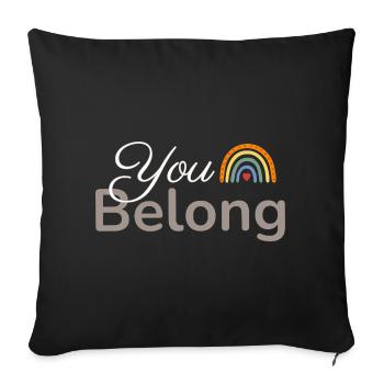 You Belong Rainbow Heart Design - Sofa pillowcase 17,3'' x 17,3'' (45 x 45 cm) - black - Front