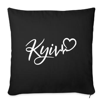 Kyiv Heartbeat Kiev - Sofa pillowcase 17,3'' x 17,3'' (45 x 45 cm) - black - Front