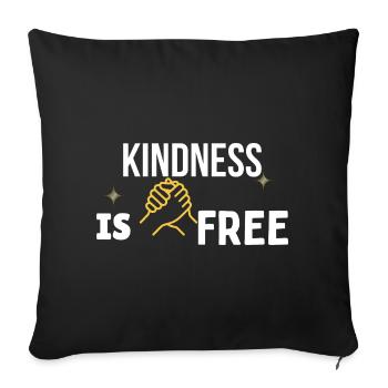 Kindness Is Free – Gold Handshake Minimal T-Shirt - Sofa pillowcase 17,3'' x 17,3'' (45 x 45 cm) - black - Front