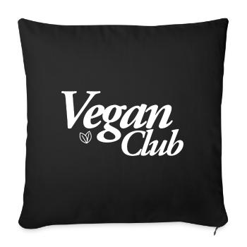 Vegan Club - Sofa pillowcase 17,3'' x 17,3'' (45 x 45 cm) - black - Front