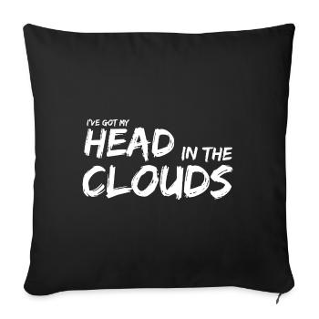 Head in the Clouds White par les rêveurs éveillés - Housse de coussin décorative 45 x 45 cm - noir - Devant
