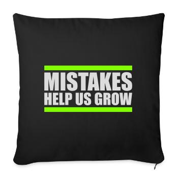 Les erreurs nous aident à développer une croissance motivante drôle - Housse de coussin décorative 45 x 45 cm - noir - Devant