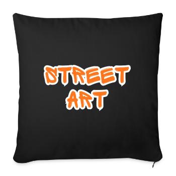 Art de Rue Graffiti Orange - Housse de coussin décorative 45 x 45 cm - noir - Devant