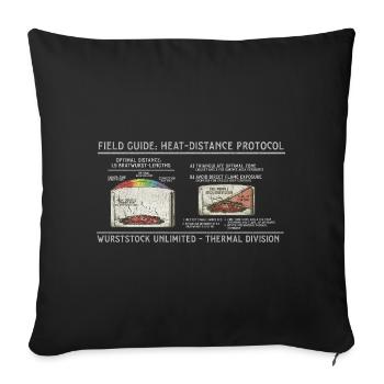 Wurst-Heatdistanz Protokoll - Sofakissenbezug 45 x 45 cm - Schwarz - Vorne