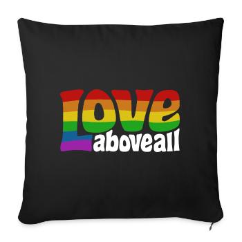 Love Above All | Rainbow Pride Design - Sofa pillowcase 17,3'' x 17,3'' (45 x 45 cm) - black - Front