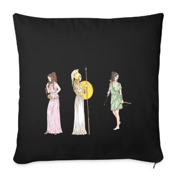Antike Frauen - Sofakissenbezug 45 x 45 cm - Schwarz - Vorne