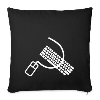 Maus und Tastatur wie Hammer und Sichel - Sofakissenbezug 45 x 45 cm - Schwarz - Vorne