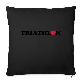 triathlon - Housse de coussin décorative 45 x 45 cm - noir - Devant