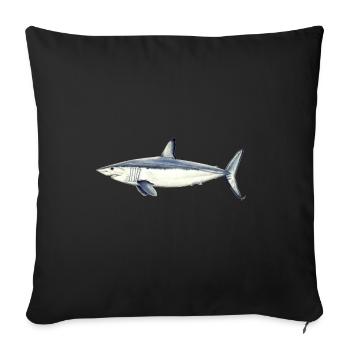 Shark Mako Marrajo - mako shark - requin - Sofa pillowcase 17,3'' x 17,3'' (45 x 45 cm) - black - Front