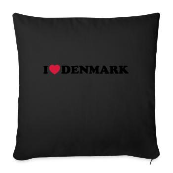 I love Denmark - Housse de coussin décorative 45 x 45 cm - noir - Devant