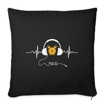 musique - Housse de coussin décorative 45 x 45 cm - noir - Devant