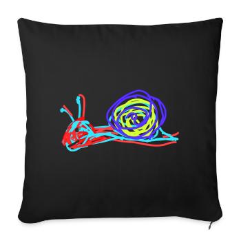 Escargot nu - Housse de coussin décorative 45 x 45 cm - noir - Devant