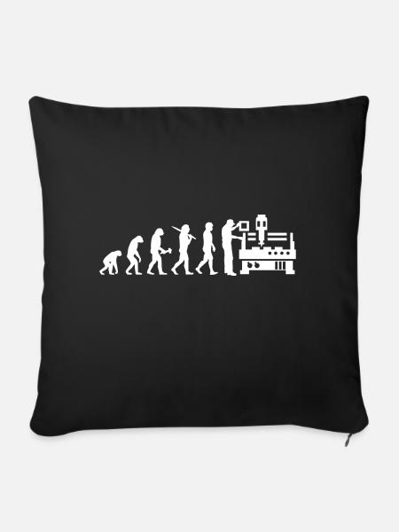Zerspanungsmechaniker Dreher Fräser Evolution - Sofakissenbezug 45 x 45 cm - Schwarz