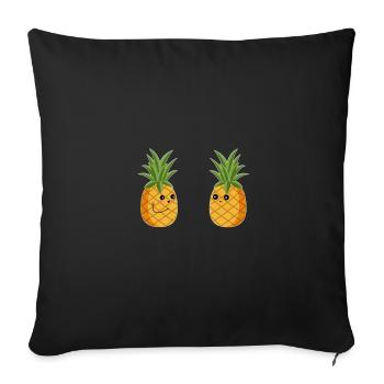 pineapple - Sofa pillowcase 17,3'' x 17,3'' (45 x 45 cm) - black - Front
