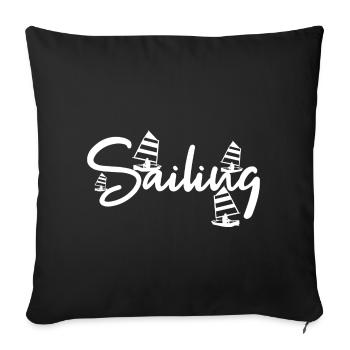 Voile - Housse de coussin décorative 45 x 45 cm - noir - Devant
