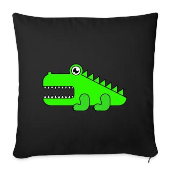 Krokodil - Sofakissenbezug 45 x 45 cm - Schwarz - Vorne