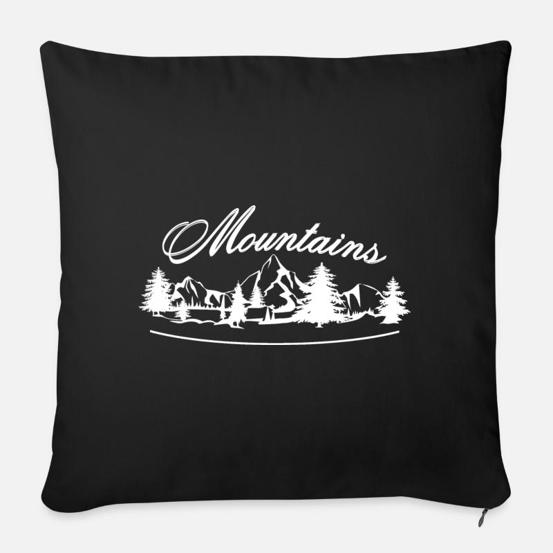 Montagnes montagnes - Housse de coussin décorative 45 x 45 cm - noir