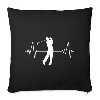 Heartbeat Golf | Golf heartbeat - Sofa pillowcase 17,3'' x 17,3'' (45 x 45 cm) - black - Front