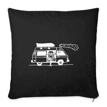 Voyage aventure voyage liberté - Housse de coussin décorative 45 x 45 cm - noir - Devant